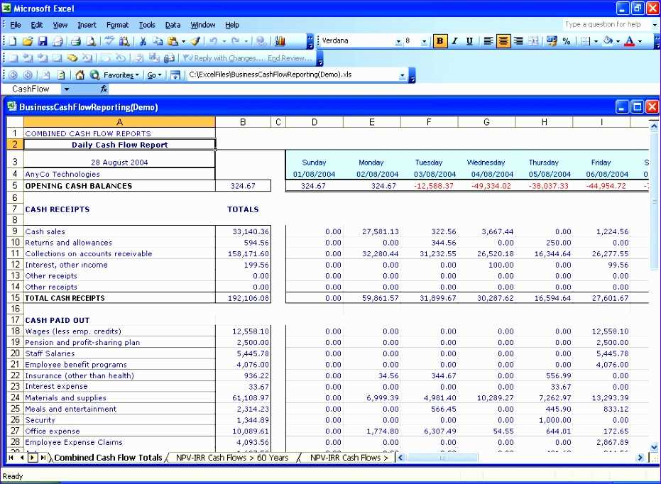 Excel Tool For Generating Cash Flow Diagrams